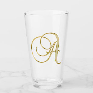 Gold Monogramm A Glas