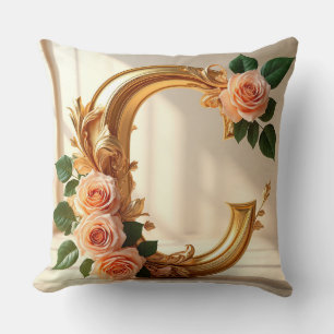 🌼 Gold Monogramm Buchstabe C für Sie 🌸 Kissen