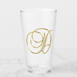 Gold Monogramm D Glas