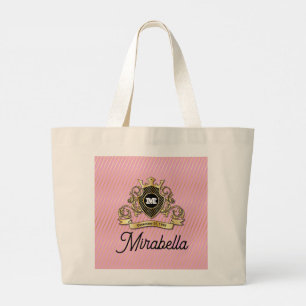 Gold Monogramm Design Jumbo Stoffbeutel