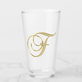 Gold Monogramm F-Glas Glas