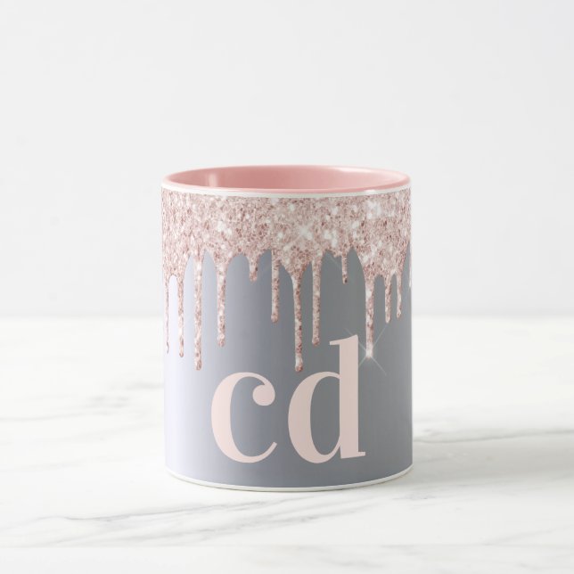 Gold-Monogramm-Initialen der Silber-Rose Tasse (Zentrum)
