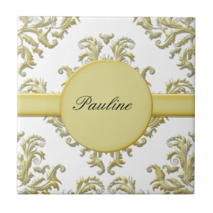 Gold Monogramm-Keramik Fliese