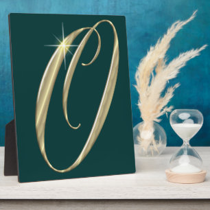 Gold-Monogramm-O-Initialen Fotoplatte