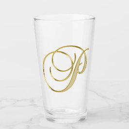 Gold Monogramm P-Glas Glas