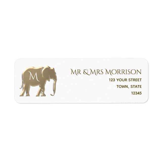 Gold Monogramm Rücksendeadresse (Vorne)