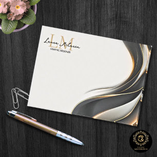 Gold Monogramm-Schriftname Professional Post-it Klebezettel