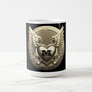 Gold Monogramm Vorlage  Kaffeetasse