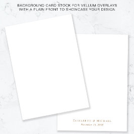 Gold Monogramm weißer Hintergrund für Vellum Overl Einladung