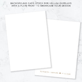 Gold Monogramm weißer Hintergrund für Vellum Overl Einladung