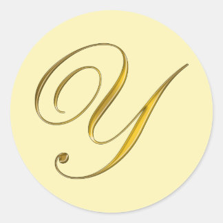 Gold Monogramm Y-Umschlag-Siegel-Etikett-Aufkleber Runder Aufkleber