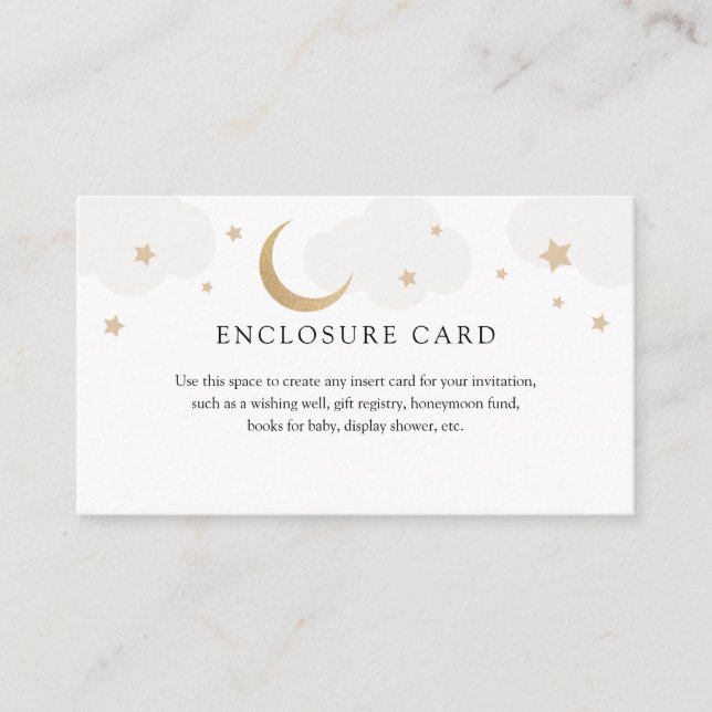 Gold Moon and Gray Clouds Enclosure Card Begleitkarte (Vorderseite)
