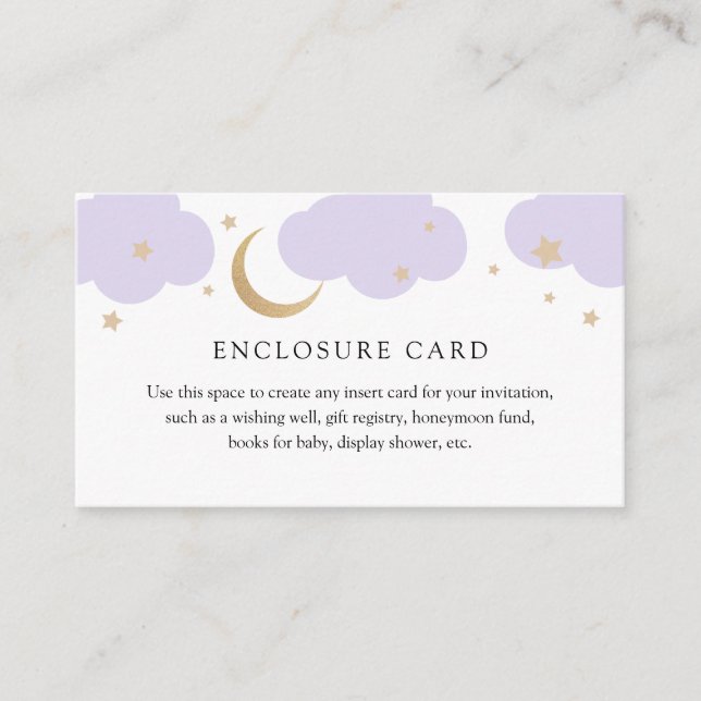 Gold Moon and Purple Clouds Enclosure Card Begleitkarte (Vorderseite)