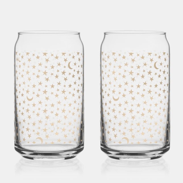 Gold Moon and Stars Night Sky Dosenglas (Vorderseite)