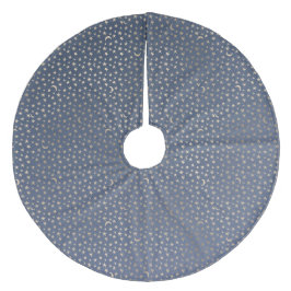 Gold Moon and Stars Night Sky Fleece Weihnachtsbaumdecke