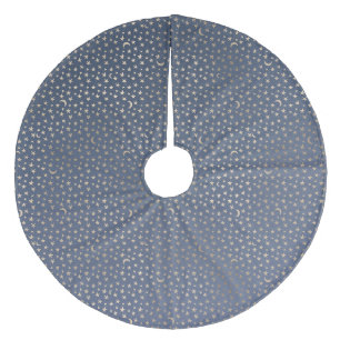 Gold Moon and Stars Night Sky Fleece Weihnachtsbaumdecke