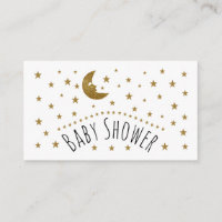 Gold Moon et Stars Baby shower Ticket Invitation