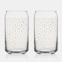 Gold Moon et Stars Night Sky