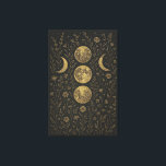 Gold Moon Phases & Wildflowers Celestial Wall Art Leinwanddruck<br><div class="desc">Elevate your space with this elegant celestial design featuring golden moon phases nestled among intricate wildflowers. A perfect blend of mystical moon energy and botanical beauty on a dark,  moody background. Ideal for boho,  witchy,  or nature-inspired home decor.</div>