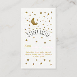 Gold Moon & Stars Baby Duschkabine Windeln Raffel  Begleitkarte