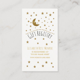 Gold Moon & Stars Kinderdusche Geschenkregister Begleitkarte