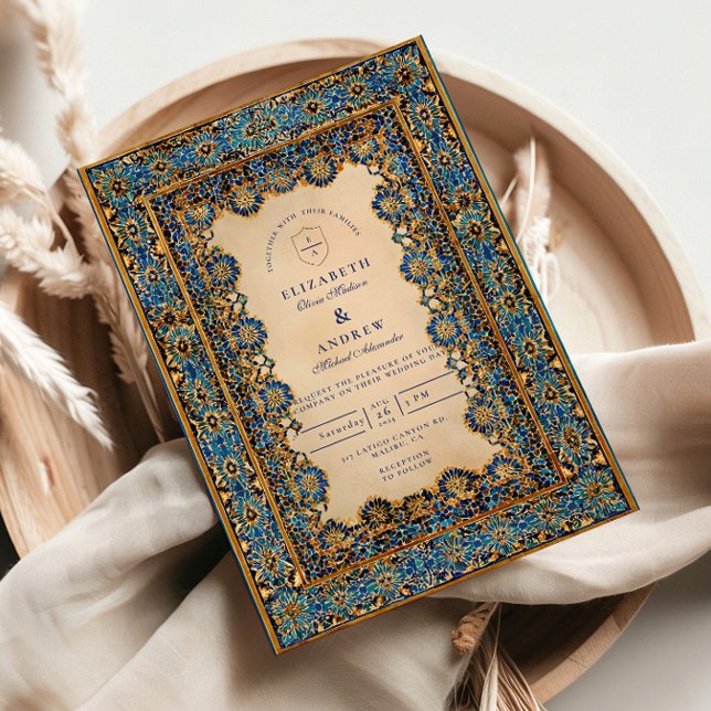 Gold Mosaic Islamic Wedding Einladung (Von Creator hochgeladen)