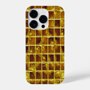 Gold Mosaic Tiles Elegant Moderner Luxus iPhone 14 Pro Hülle