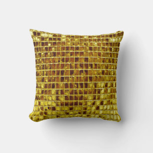 Gold Mosaic Tiles Elegant Moderner Luxus Kissen