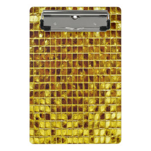 Gold Mosaic Tiles Elegant Moderner Luxus Mini Klemmbrett