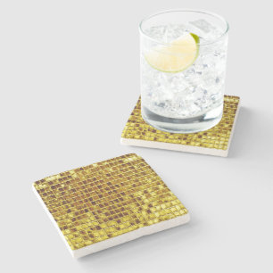 Gold Mosaic Tiles Elegant Moderner Luxus Steinuntersetzer