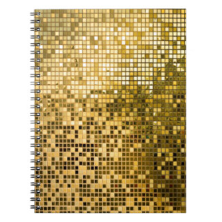 Gold Mosaik: Quadrat Fliesen Textur. Notizblock