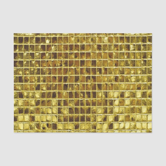 Gold Mosaik Tiles Elegantes Modernes Design Seidenpapier (Vorderseite)