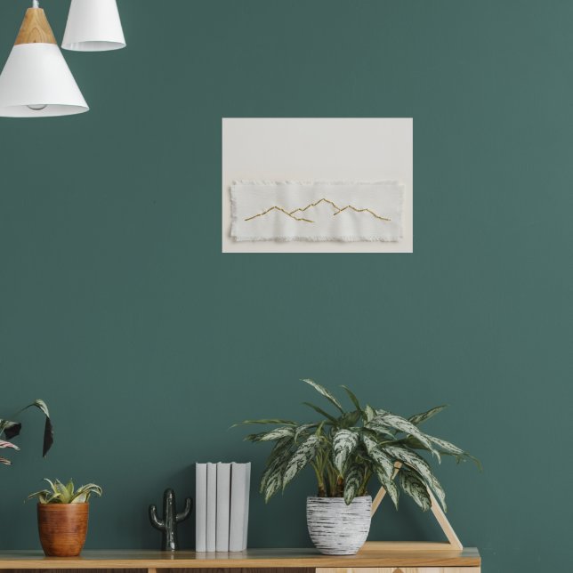Gold Mountain Linien Kunstposter Poster (Wohnzimmer 1)