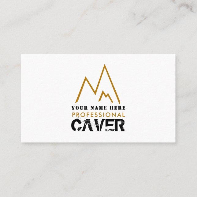 Gold Mountain Logo, Höhlenforscher, Sportsperson Visitenkarte (Vorderseite)