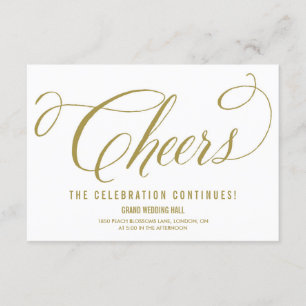 Gold Mr. & Mrs. Elegant Script Wedding Reception Begleitkarte