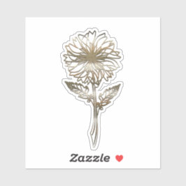 Gold Mum Chrysanthemum Blume Aufkleber