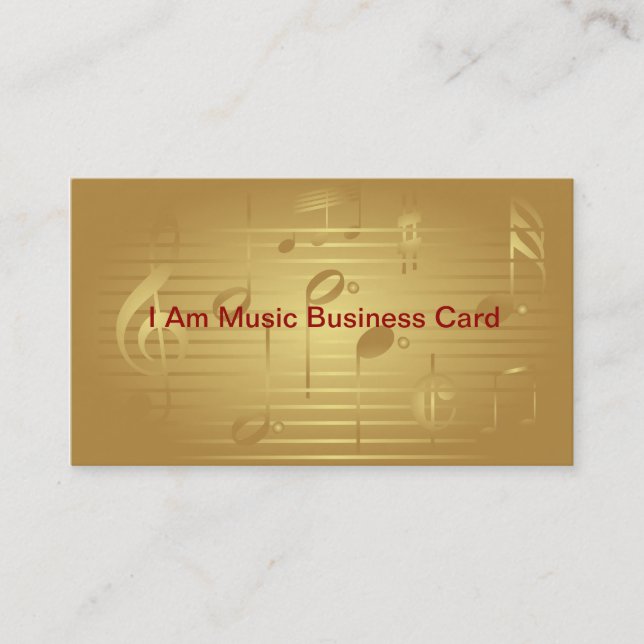 Gold Music Notes Cartes de visite (Devant)