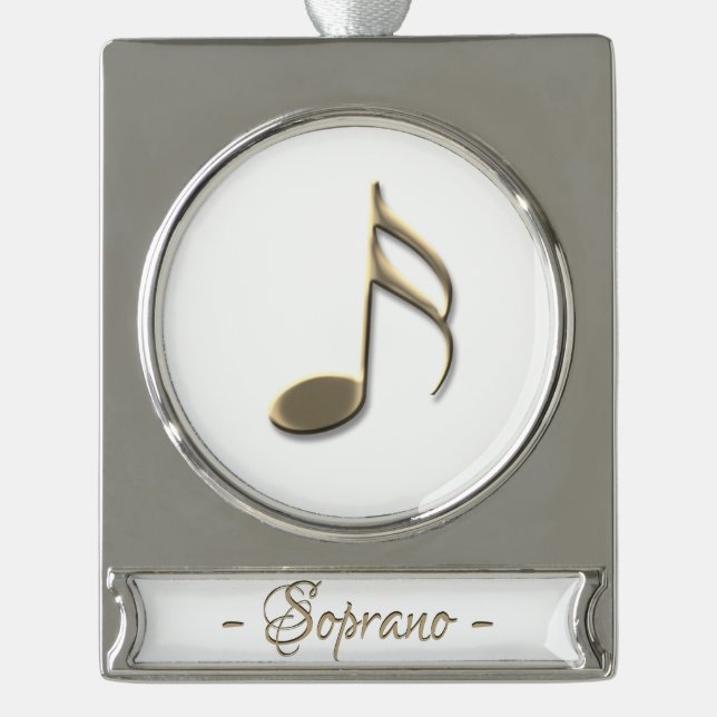 Gold Musiknote Soprano Sängerin Name Ornament (Vorderseite)