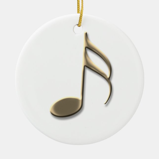 Gold Musiknote Soprano Sängerin Weihnachten Keramik Ornament (Vorne)