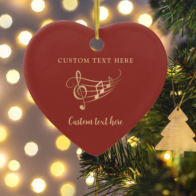 Gold Musiknoten Elegante Weihnachten Keramik Ornament (Von Creator hochgeladen)