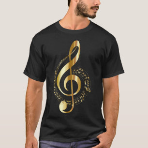 Gold Musiknoten T-Shirt