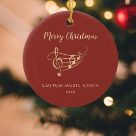 Gold Musiknotens Choir Ensemble Elegante Weihnacht Keramik Ornament