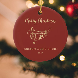 Gold Musiknotens Choir Ensemble Elegante Weihnacht Keramik Ornament