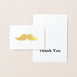 Gold Mustache Vielen Dank Folienkarte