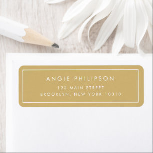 Gold Mustard Yellow Modern Return Address Label