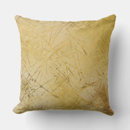 Gold Mustard Yellow Pattern, Modern, Luxury Kissen