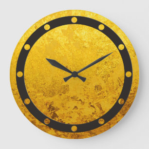 GOLD-Muster / Blattgold Große Wanduhr