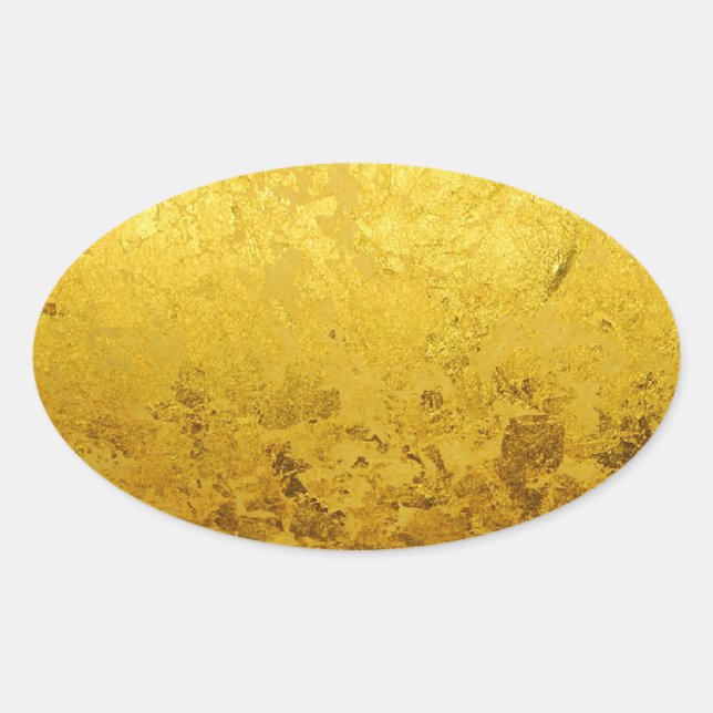 GOLD-Muster / Blattgold Ovaler Aufkleber (Vorderseite)
