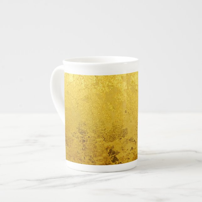 GOLD-Muster / Blattgold Prozellantasse (Vorderseite Links)
