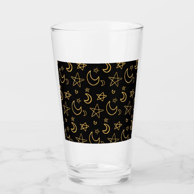 Gold Muster für Monde und Stars Glas (Vorderseite)